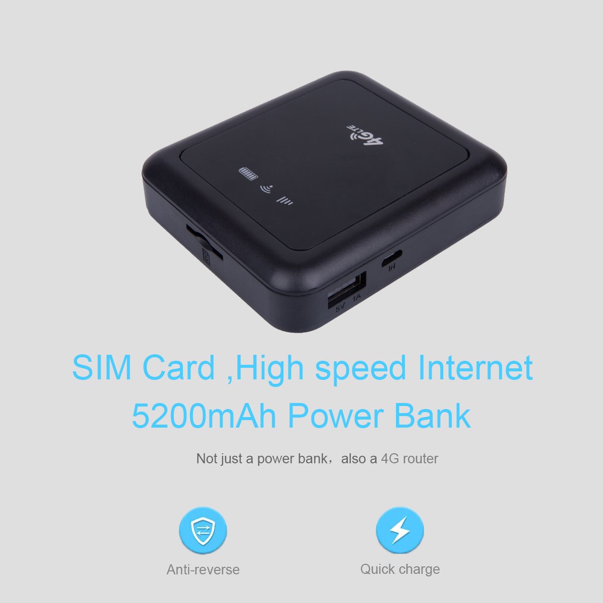Power Bank Modem 5200mAh 4g LTE Wireless Wifi Router 3G 4G Internet Mobile Portable Hotspot MIFIs with SIM Card Slot